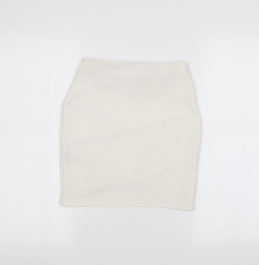 Missguided Womens White A-Line Skirt Size 6