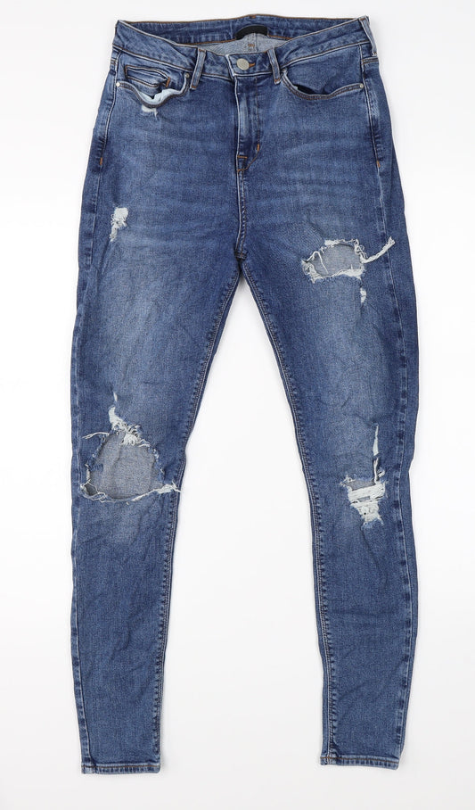 Womens UK Size 10 Very Regular Fit Skinny Blue Jeans