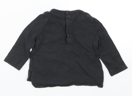 NEXT Baby Black Basic T-Shirt Size 0-3 Months - Leopard