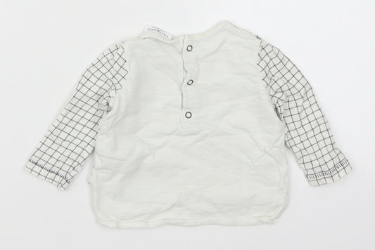 NEXT Baby White Check Basic T-Shirt Size 0-3 Months