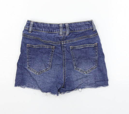 Candy Couture Girls Blue Denim Cut-Off Shorts Size 10 Years - Distressed