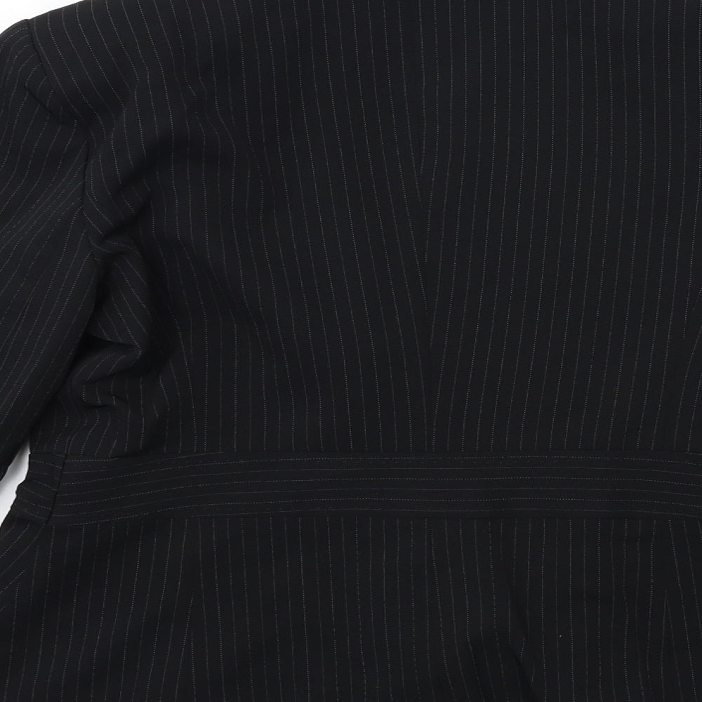 South Womens Black Striped Jacket Blazer Size 14
