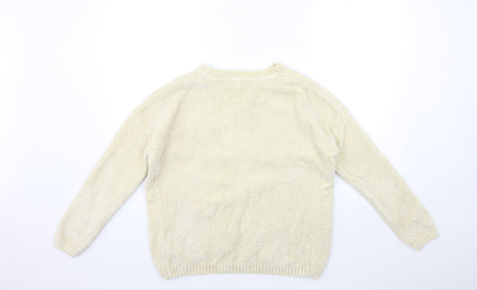 Primark Girls Beige Knit Pullover Jumper Size 12 Years