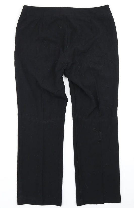 Womens UK Size 14 M&S Regular Fit Black Trousers