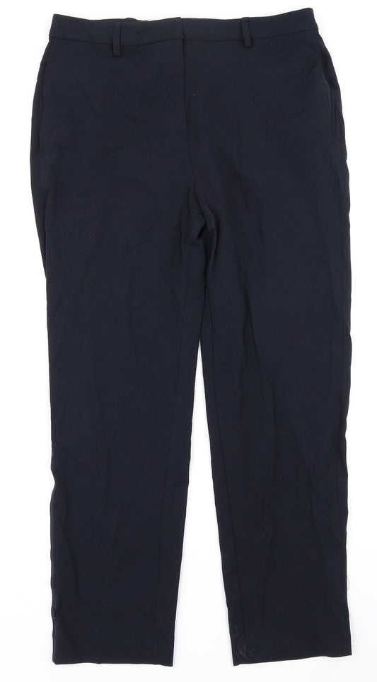 Womens UK Size 14 M&S Collection Regular Fit Blue Trousers