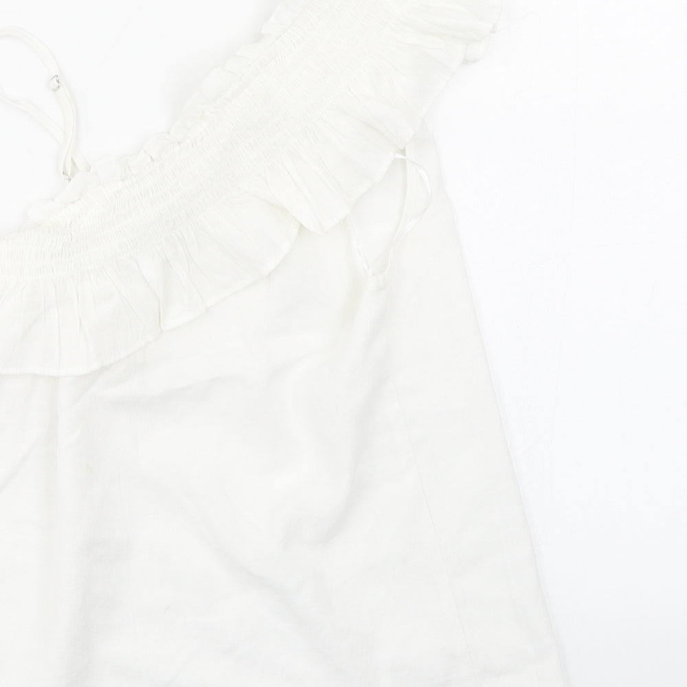 Womens UK Size 10 Peacocks White Basic Blouse
