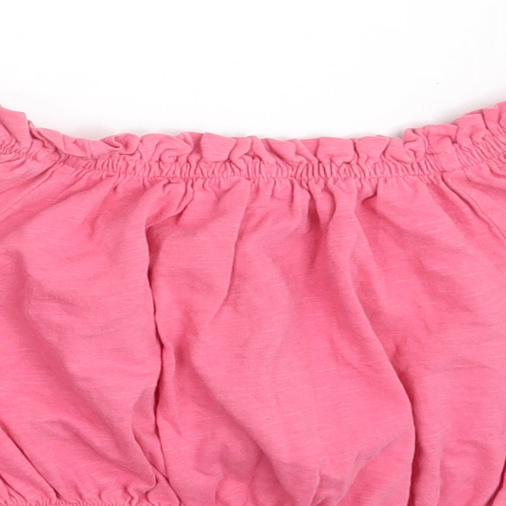 Brand and care label for Select girls’ pink basic blouse one size