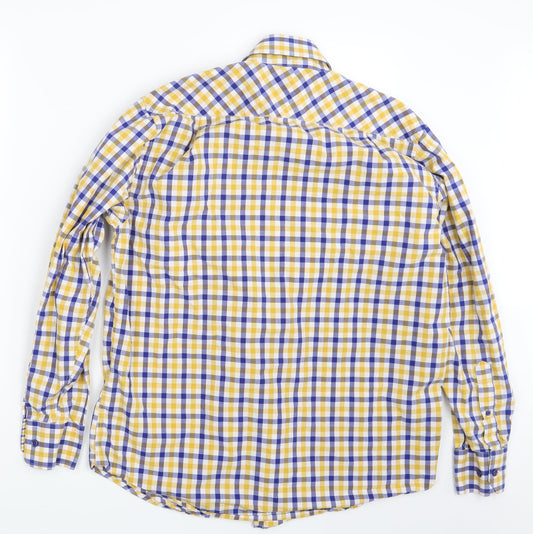 Thomas & CO. Mens Multicoloured Check Button-Up Size 15.5