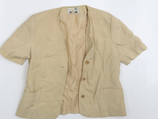 First Avenue Womens Beige Jacket Blazer Size 16