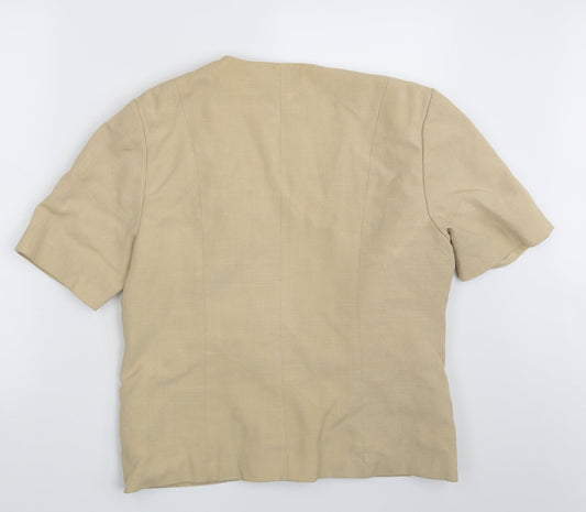 First Avenue Womens Beige Jacket Blazer Size 16