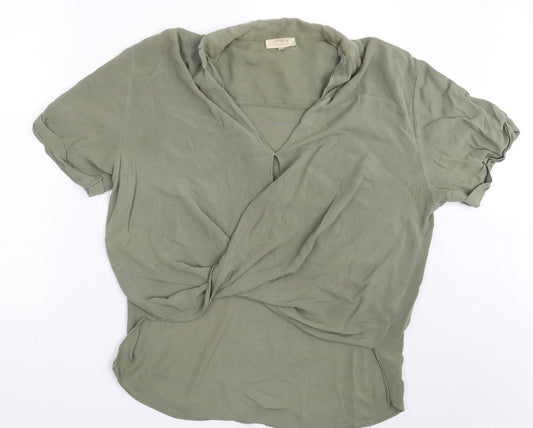 Womens UK Size S Cotton On Green Basic Blouse