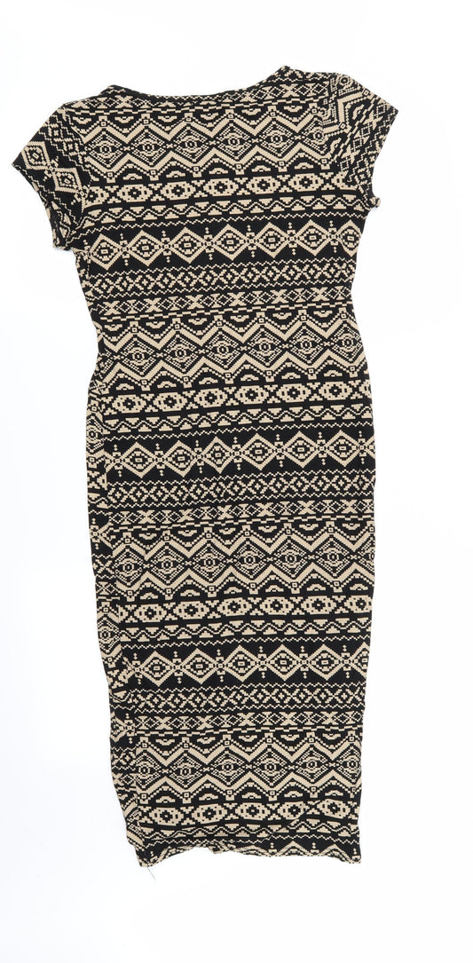 graffic Womens Multicoloured Geometric A-Line Size M