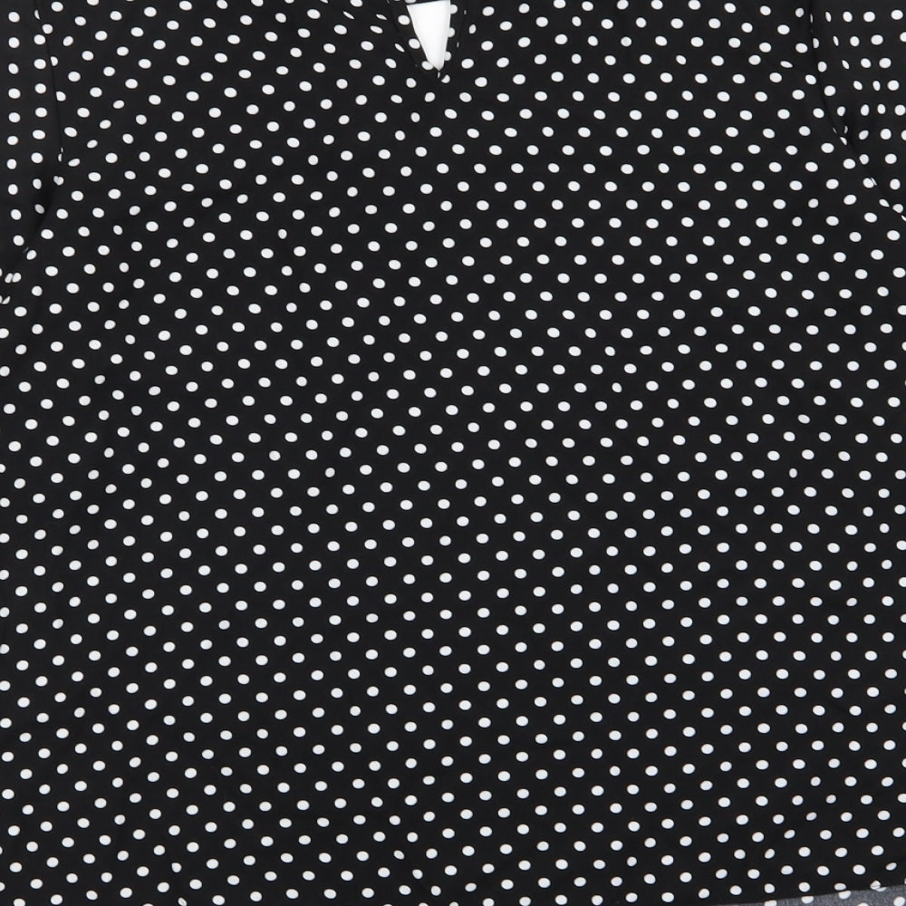 F&F Womens Black Polka Dot Basic Blouse Size 12