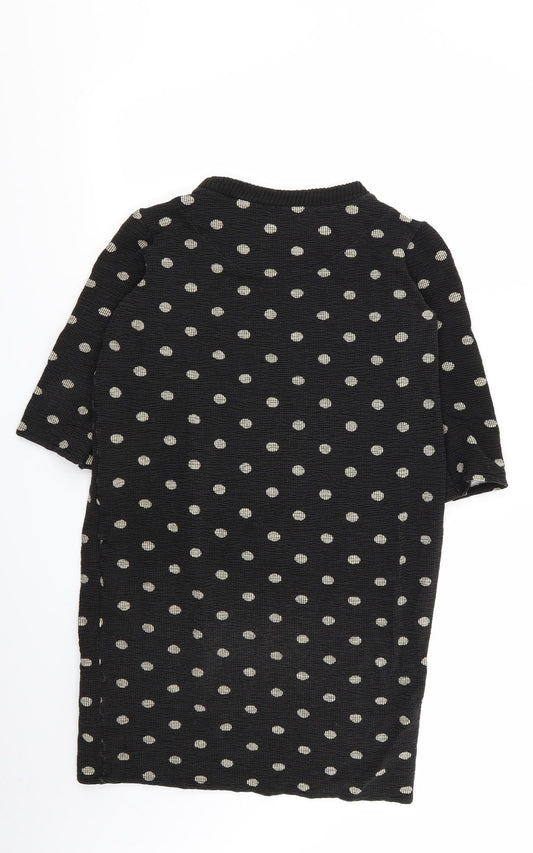 Zara Womens Black Polka Dot Jumper Dress Size M