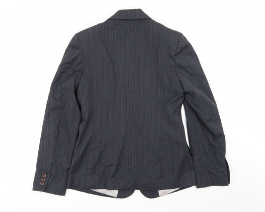 Debenhams Womens Grey Striped Jacket Blazer Size 10