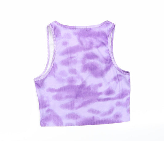 SheIn Womens Purple Geometric Basic Tank Size L