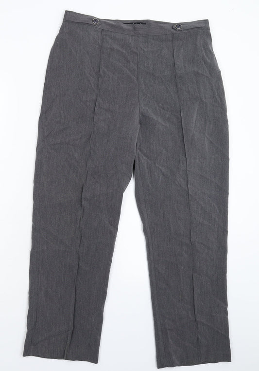 Womens UK Size 14 Originals Regular Fit Dress Pants Grey Trousers