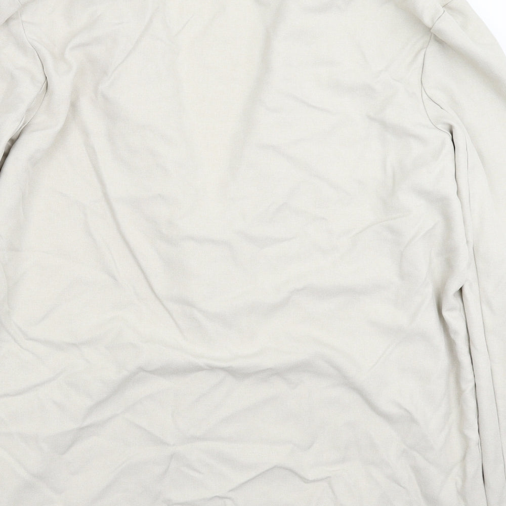 Brand and care label for ASOS women’s beige jacket blazer, size UK 14