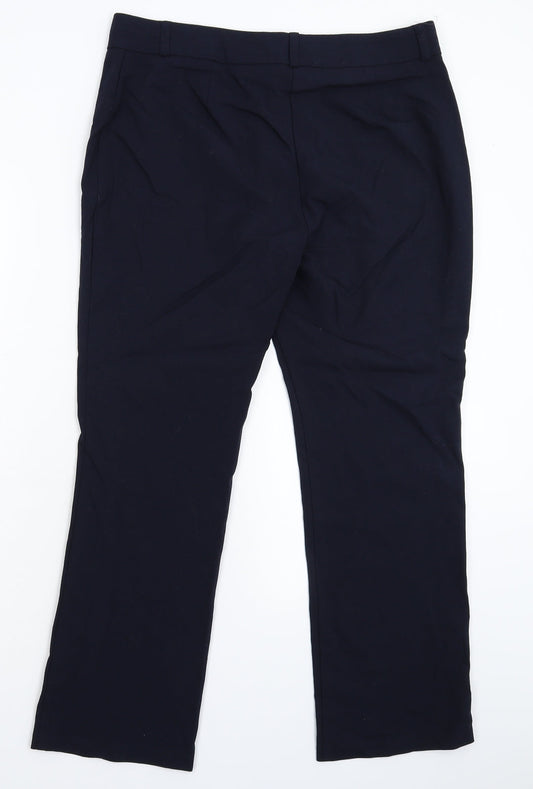 Womens UK Size 14 Marks and Spencer Regular Fit Dress Pants Blue Trousers