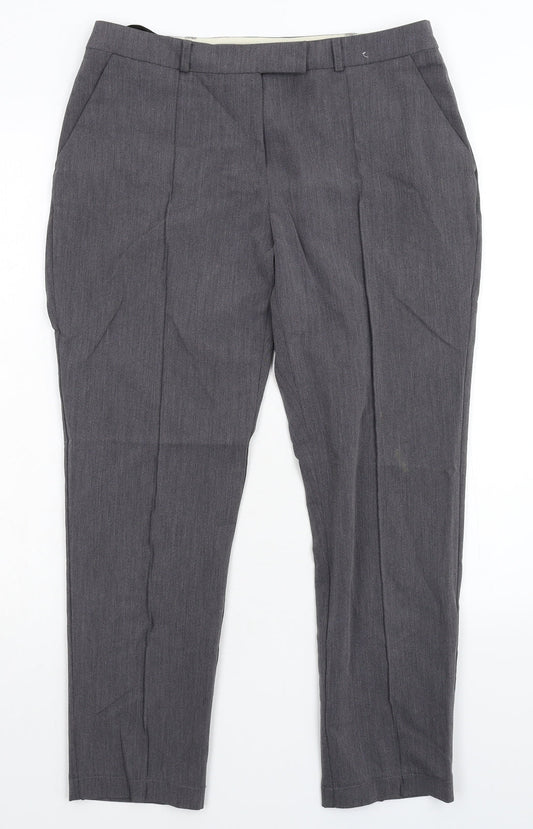 Womens UK Size 10 Topshop Slim Fit Dress Pants Grey Trousers