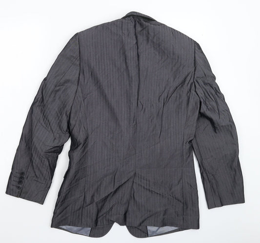 Primark Mens Grey Striped  Jacket Suit Jacket Size 36