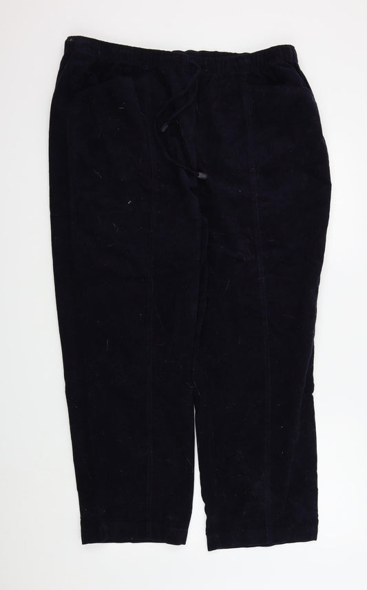 Womens UK Size 22 in EWM Regular Fit Blue Trousers