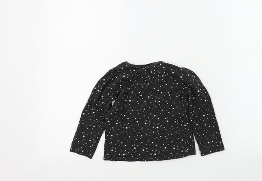 Preworn Girls Black Geometric Basic T-Shirt Size 2-3 Years
