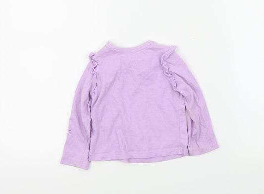 Mini Club Girls Purple Colourblock Basic T-Shirt Size 9-12 Months