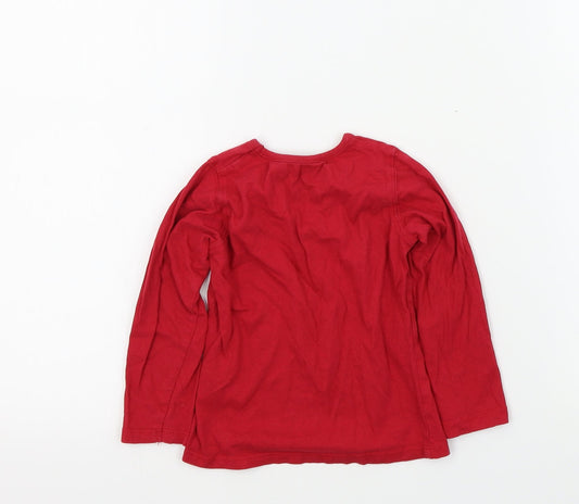 PEP&CO Girls Red Colourblock Basic T-Shirt Size 2-3 Years