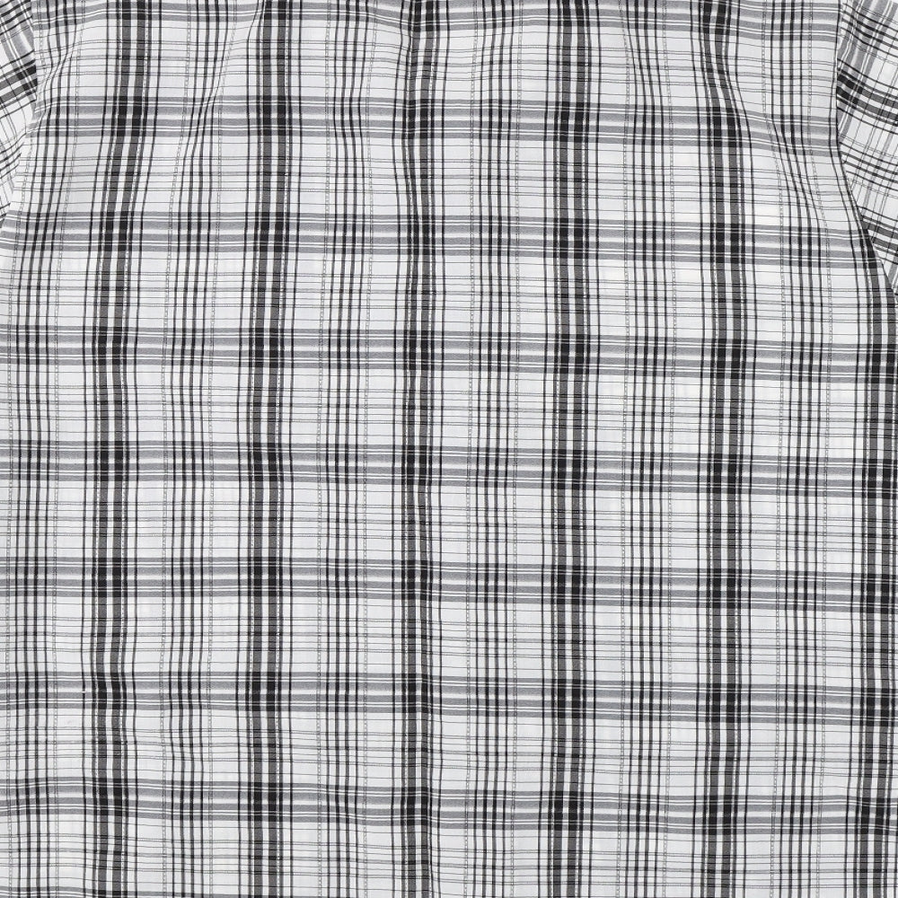 Mens UK Size XL Christopher Marcus Black Button-Up Short Sleeve Casual Shirt