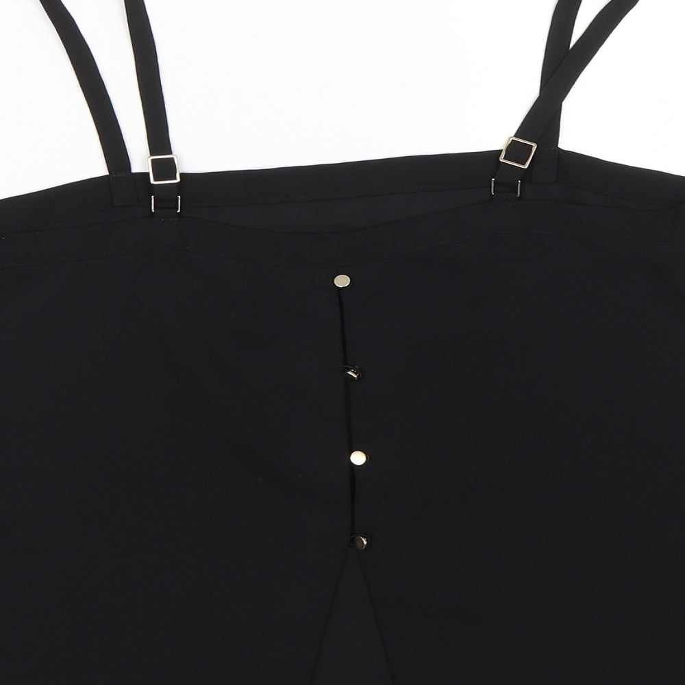 Womens UK Size 10 River Island Black Basic Tank