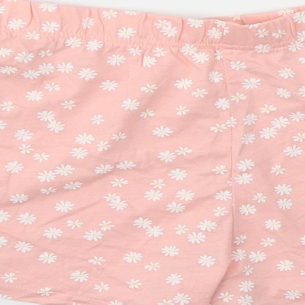 F&F Womens Orange Floral  Cut-Off Shorts Size 12 - Stretch waistband