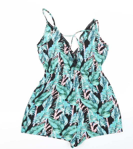 New Look Womens Multicoloured Floral  Jumpsuit One-Piece Size M