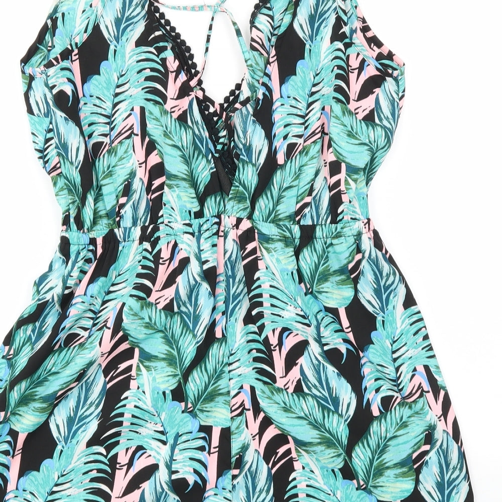 New Look Womens Multicoloured Floral  Jumpsuit One-Piece Size M