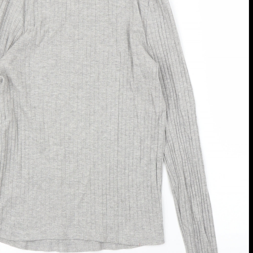 Womens UK Size 10 River Island Grey Basic T-Shirt
