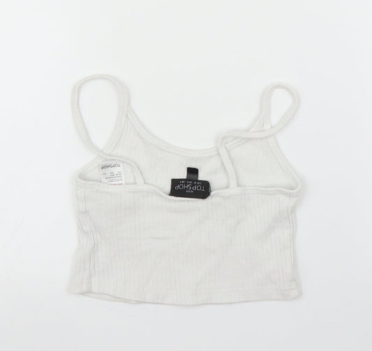 Womens UK Size 4 Topshop White Camisole Blouse