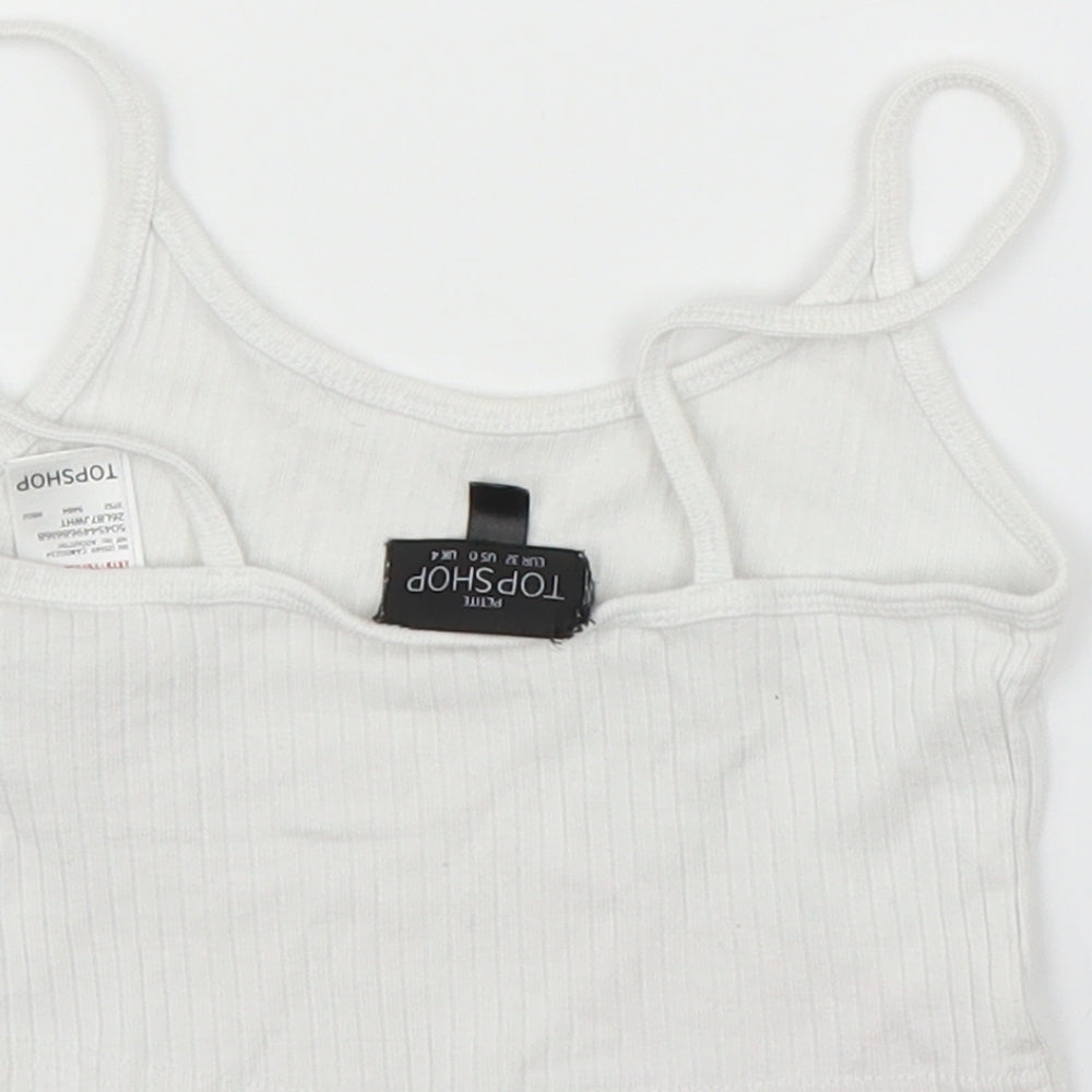 Womens UK Size 4 Topshop White Camisole Blouse