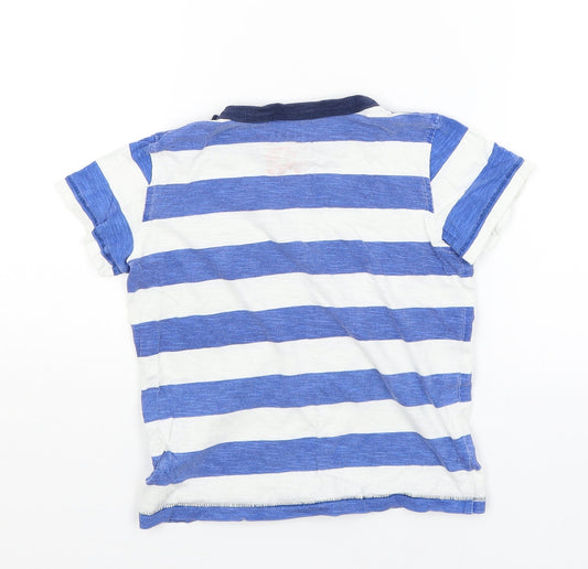 NEXT Boys White Striped Basic T-Shirt Size 3-4 Years