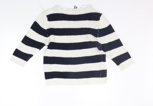 INTUITION Womens Blue Striped Pullover Jumper Size 12