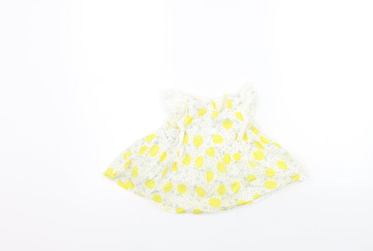 TU Girls White Geometric A-Line Size 12-18 Months - lemons