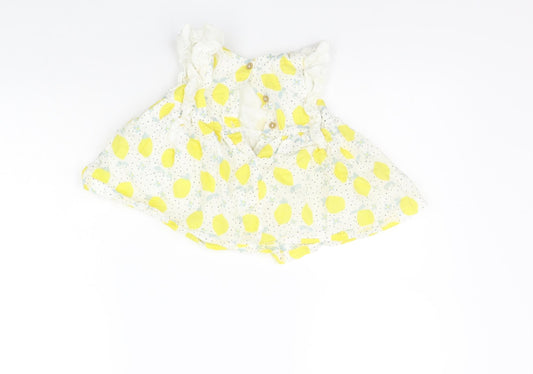 TU Girls White Geometric A-Line Size 12-18 Months - lemons
