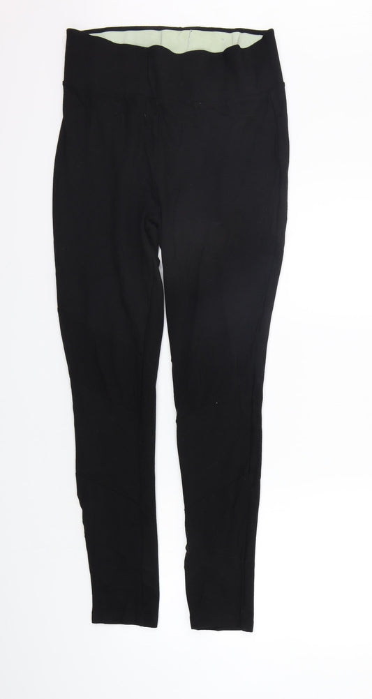 Very Womens Black Houndstooth Jegging Trousers Size 12 L29 in - Elastic Waist Band
