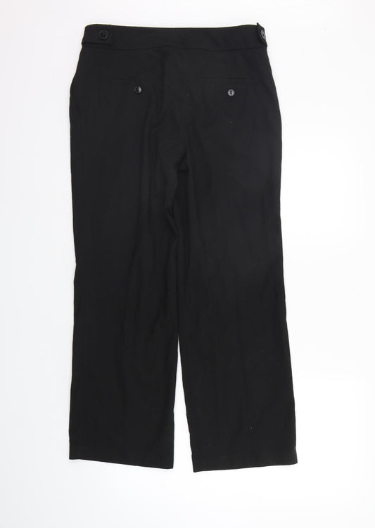 Womens UK Size 10 NEXT Regular Fit Black Trousers