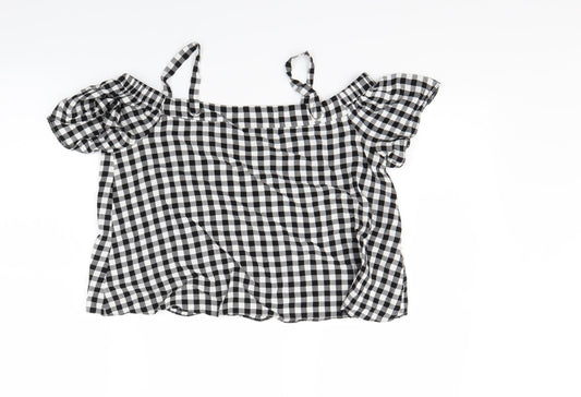 New Look Girls Grey Check Basic Tank Size 15 Years