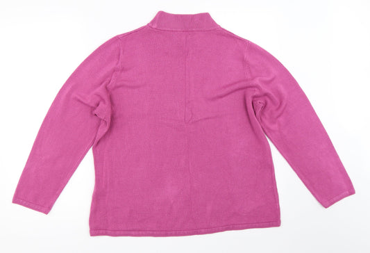 Bm Collection Womens Pink Pullover Jumper Size L