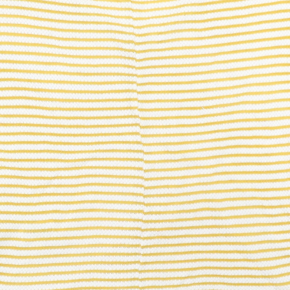 New Look Womens Yellow Striped Basic T-Shirt Size S