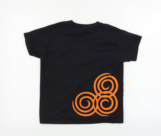 Fruit of the Loom Girls Black Basic T-Shirt Size 7-8 Years