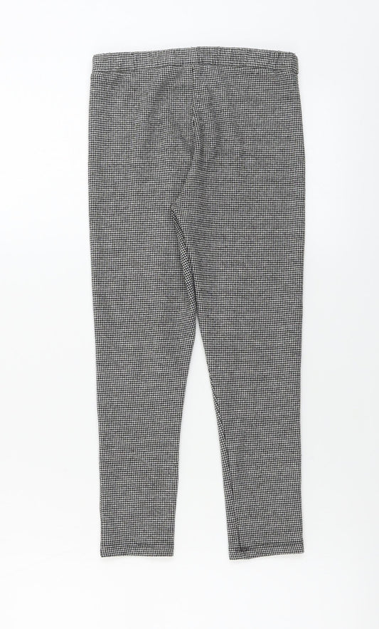 NEXT Girls Grey Check Trousers Size 9 Years