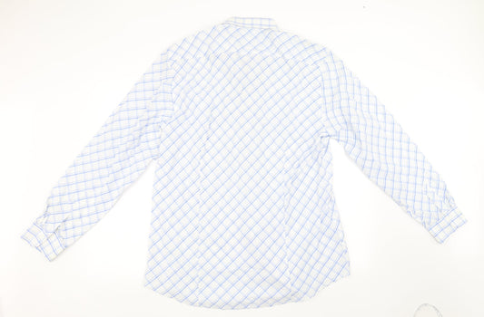 armando Mens White Check   Button-Up Size XL