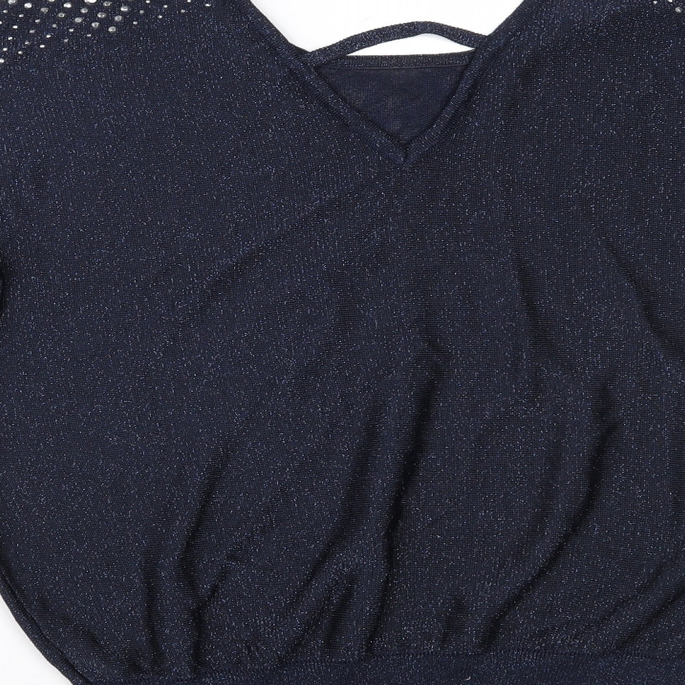 Womens UK Size S Wallis Blue Basic Blouse